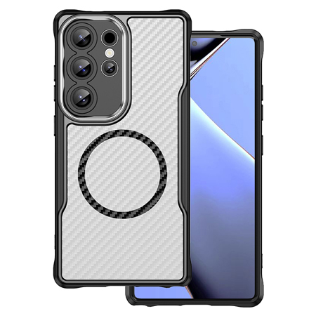 HUSA TELEFON CARBON MAG SAFE PENTRU SAMSUNG S24 ULTRA - NEGRU