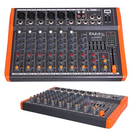 MIXER 8 CANALE CU EGALIZATOR, EFECTE SI USB