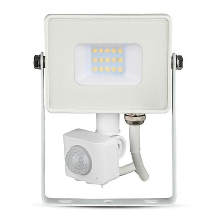 REFLECTOR LED SMD 10W 4000K IP65 CU SENZOR MISCARE - ALB