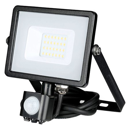 REFLECTOR LED SMD 20W 4000K IP65 CU SENZOR MISCARE NEGRU