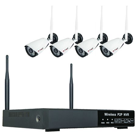 KIT NVR 4 CAMERE IP20 WIRELESS 1080P