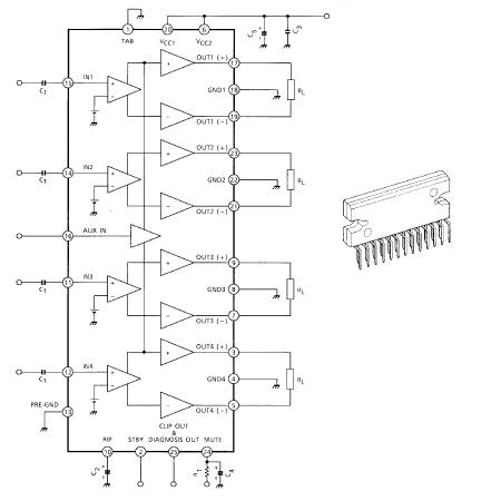 AMPLIFICATOR AUDIO 43W BTL X 4 CANALE