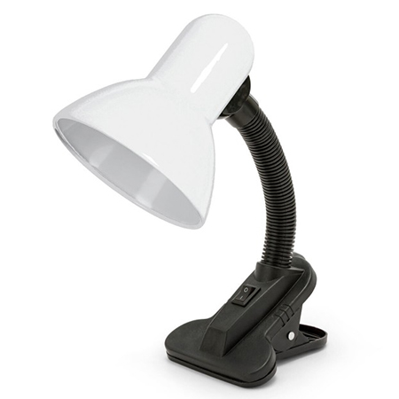 LAMPA CU PRINDERE TIP CLAMA CU SOCLU E27 - ALB/NEGRU