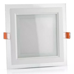 PANOU LED PATRAT INCORPORABIL 6W 6400K ALB RECE, STICLA