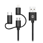 CABLU 3IN1 USB-LIGHTNING-UCB-C-MICRO USB 1M 1.5A - NEGRU
